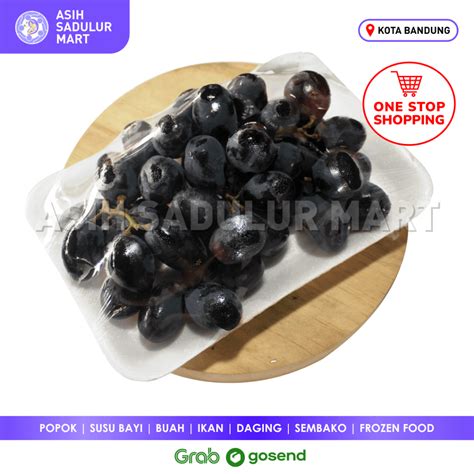 Jual Buah Anggur Hitam Autumn Segar Manis 1kg Bandung Diskon Murah