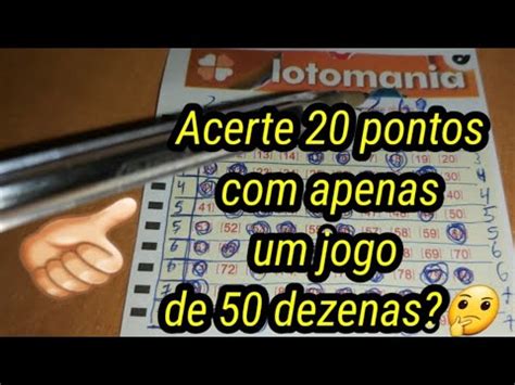 LOTOMANIA 2269 Melhor Forma De Acertar 20 Pontos Apenas Um Jogo