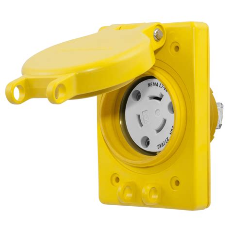 Watertight Series Locking Receptacle 20A 277V AC 2 Pole 3 Wire