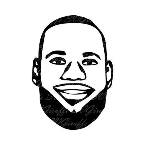 Lebron James face SVG DXF PNG pdf jpg files Lebron James | Etsy