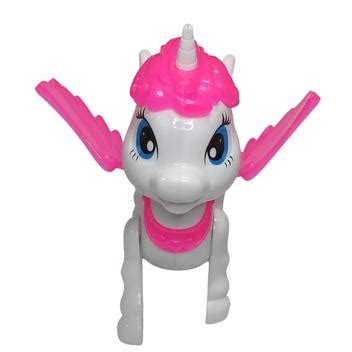 Unicornio De Brinquedo C Som Luz Cavalo Musical Anda Ponei Fungame