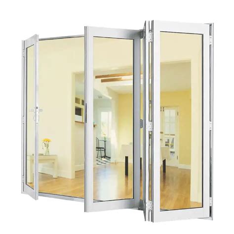 18002400mm Exterior Entrance Sliding Bifold Aluminum Folding Glass Door Zhongtai