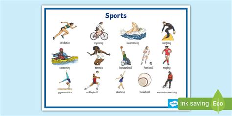 Sports Word Mat Twinkl PE Hecho Por Educadores