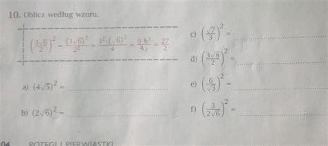 Oblicz według wzoru zadanie 10 strona 104 potęgi i pierwiastki Brainly pl