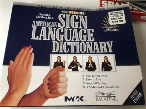 American Sign Language Dictionary Platinum Pc Cds Set Of 4 Learning Asl