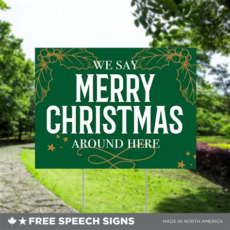 We Say Merry Christmas Christmas Yard Sign Outdoor Christmas Decor