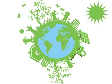 Green Earth And City Eco Concept Stock Vector Illustration Of