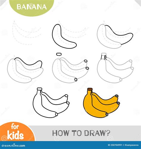 How To Draw Banana For Children Step By Step Drawing Tutorial Cartoon