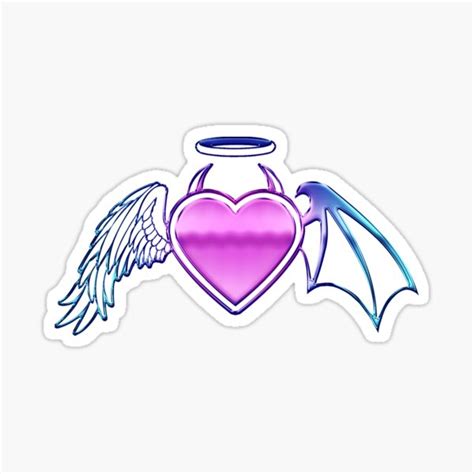 Angel Devil Heart Y K Chromatic Sticker For Sale By Roseacaelum