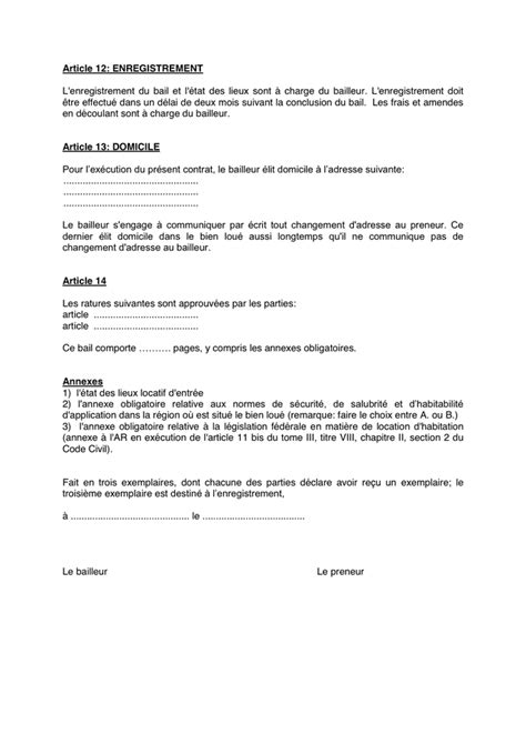 Bail De Residence Principale Doc Pdf Page Sur