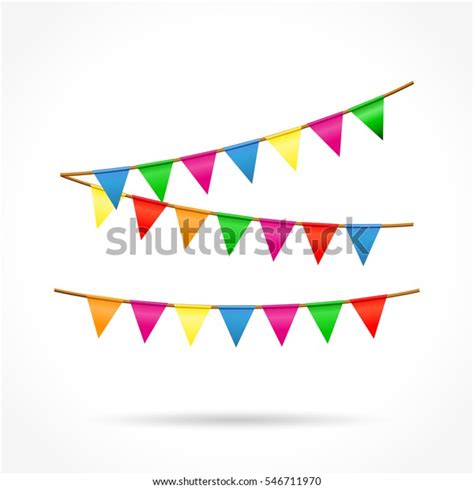 Illustration Colorful Buntings On White Background Stock Vector