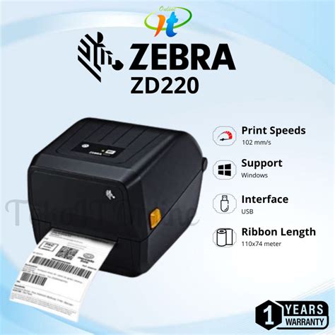 Jual Zebra ZD220 Printer Barcode Transfer Thermal A6 110mm ZD 220 USB