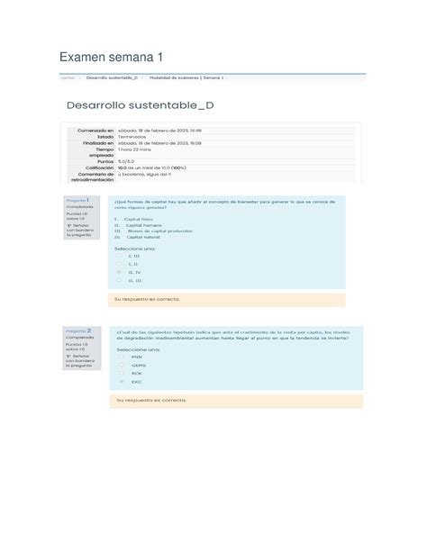 Examen Desarollo Sustentable Semana Examen Semana Studocu