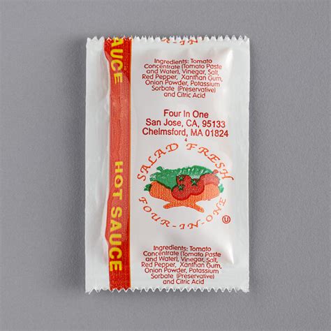 Salad Fresh Hot Sauce 3 Gram Portion Packet 200 Case