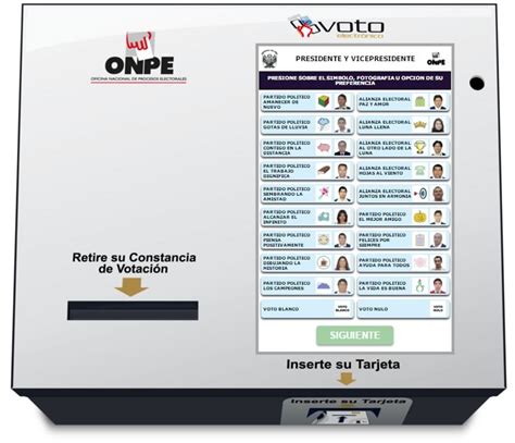 ONPE Simulador de Voto Electrónico Elecciones Perú