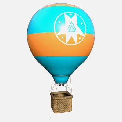 Hot Air Balloon 01 Blue And Orange 3D Model By Gsommer