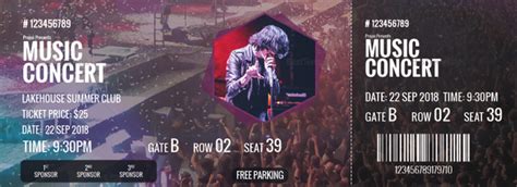 Music Concert Ticket Design Template In Psd Word Publisher Pages