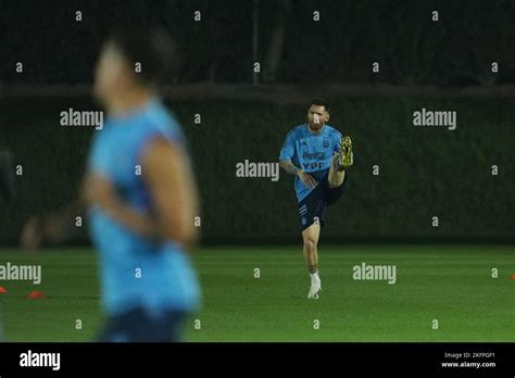 Doha Qatar 19th Nov 2022 Lionel Messi Of Argentina Attends A