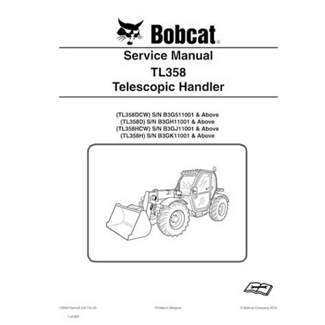 Manual de servicio del manipulador telescópico Bobcat TL358DCW TL358D