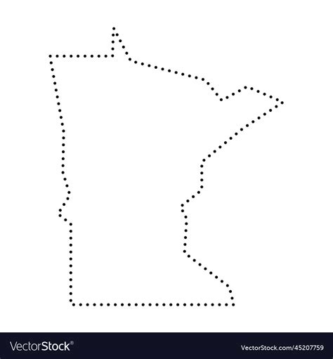 Minnesota black outline map state of usa Vector Image