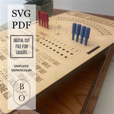 Dice Baseball Svg Digital File Laser Ready Game Board Svg Board Game