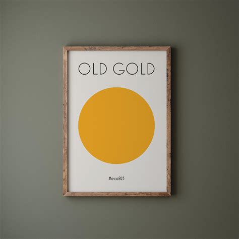 Pantone Old Gold Colour Print With Hex Code Round Shape - Etsy