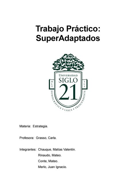 TP Estrategia Super Adaptados Trabajo Práctico SuperAdaptados