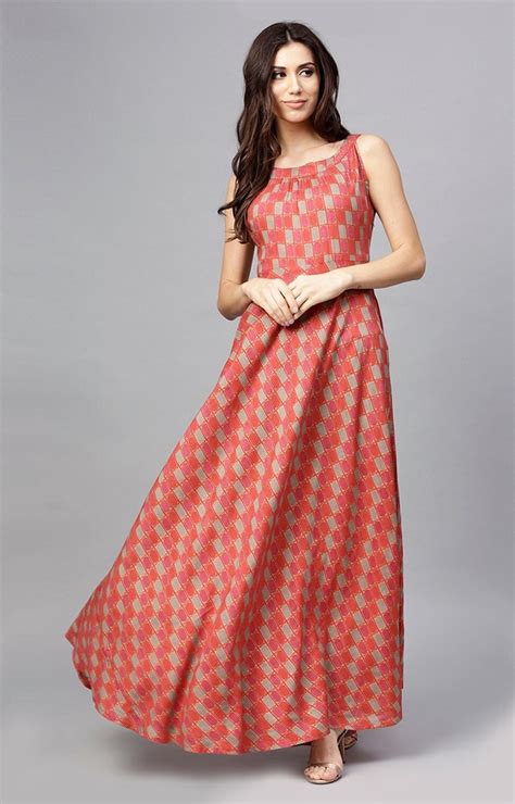 Women Red Printed Maxi Dress