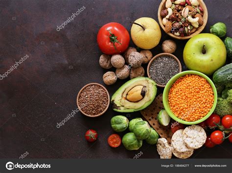 Vegetarian Food Products Nuts Seeds Vegetables — Stock Photo © Dream79 ...