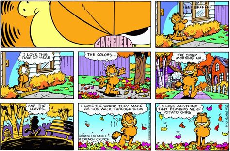 Fall Leaves Garfield Daily Comic Strip On October 6th 1996