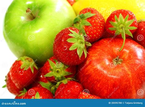 fresh fruit apple strawberry stock photo image  pulp edible