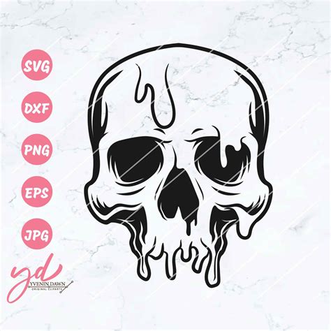 Dripping Skull Svg Png Skull Svg Skeleton Gothic Svg Etsy Australia