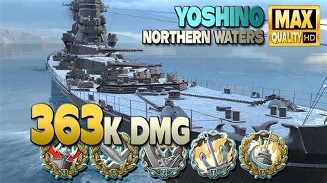 Cruiser Yoshino 363k On Map Northern Waters World Of Warships Youtube