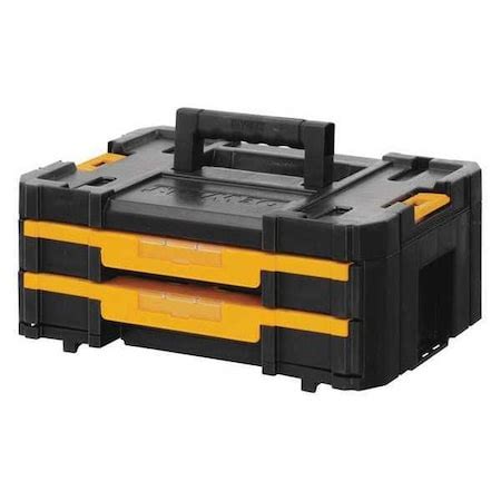 Dewalt W Plastic Black Yellow Portable Stackable Tool Box Matte