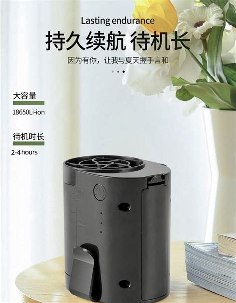 共田 芭蕉扇 F12 黑色 迷你旋風 掛腰式 芭蕉扇 Usb Type C 充電 連電池 共田 18650 2200mah X 1 家庭電器