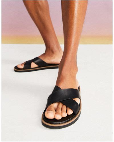 Black Asos Sandals And Slides For Men Lyst