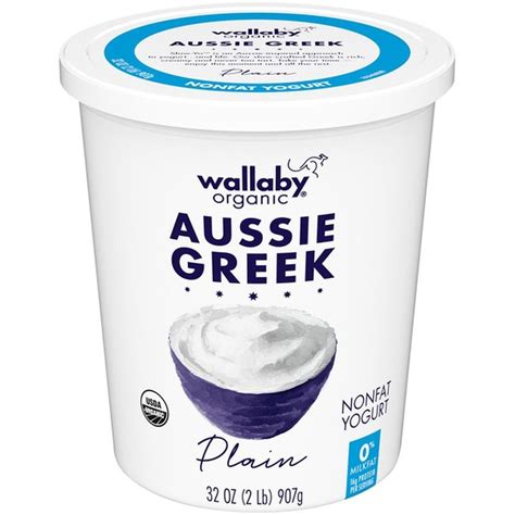 Wallaby Organic Greek Plain Nonfat Yogurt 32 Oz Instacart