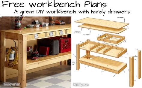 How to Make a Craftsman Workbench with Drawers- Plans – Homes Furniture ...