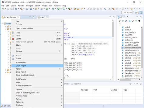 Make New W S Evb Projects Using Eclipse Wiznet Document System