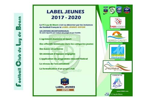 Le Luy De B Arn Obtient Le Label Jeunes Fff District De Football Des