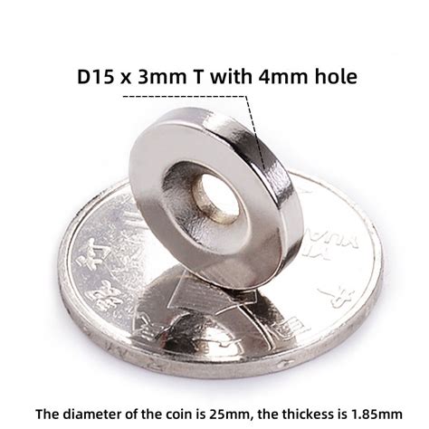 High Quality Permanent Strong Disc Neodymium Magnet D15X3mm With 4mm