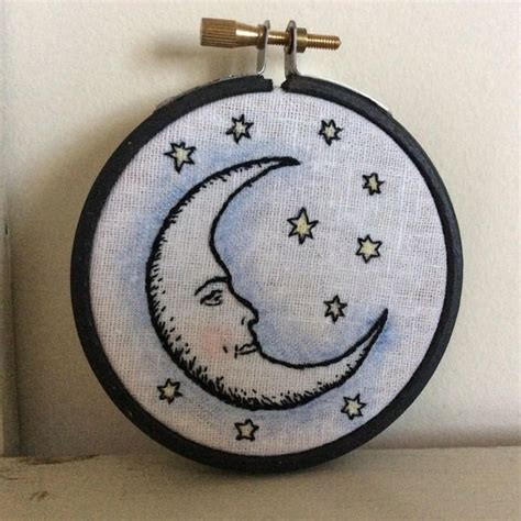 Moon Embroidery Etsy UK