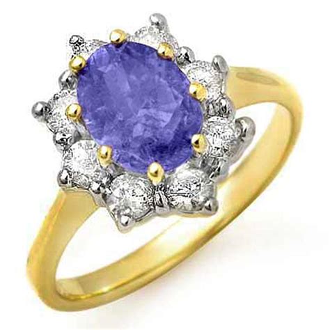 Lot 2 75 Ctw Tanzanite And Diamond Ring 14k Yellow Gold Ref 86w4h