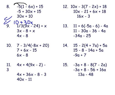 Distributive Property And Combining Like Terms