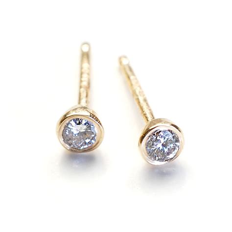 Diamond Earrings Small Diamond Earrings Diamond Studs Gold Etsy