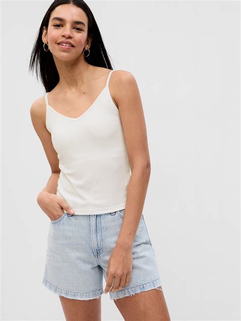 Mini Rib Cropped Tank Top With Shelf Bra Gap