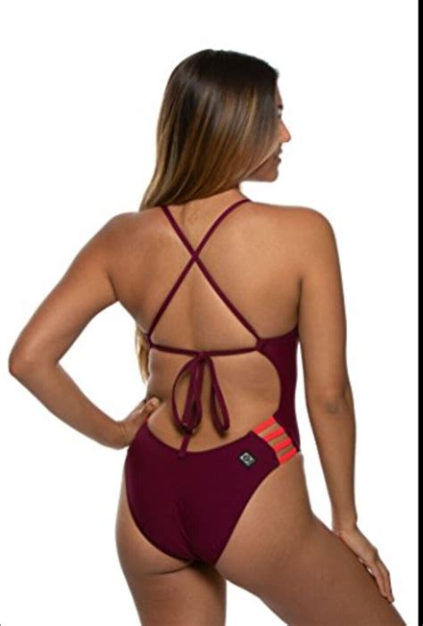 Jolyn 28 Cabernet Red Gavin Tie Back One Piece Swimsu… Gem