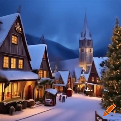 Snow Covered Christian Church Adorned With Christmas Lights On Craiyon