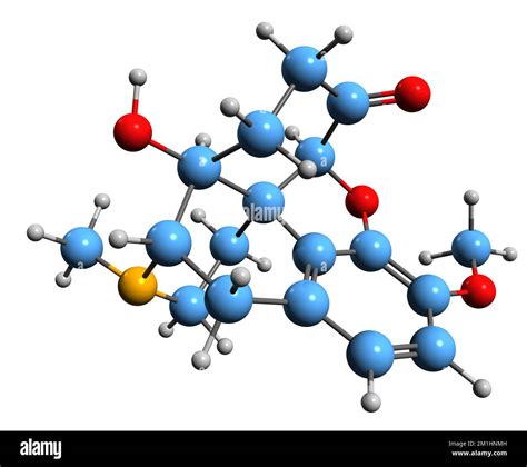 3D imagen de la fórmula esquelética de la oxicodona estructura