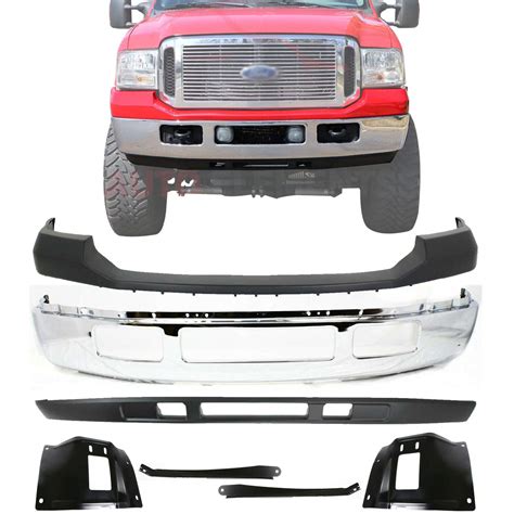 Buy New Front Bumper Cover Primed Bumper Chrome Lower Valance Textured Ing Steel Bracket